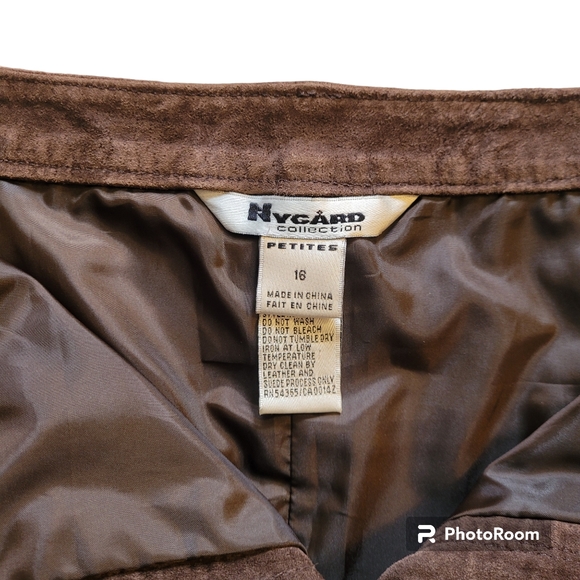 Vintage 90s Suede Miniskirt size 16 Petite - Picture 6 of 9